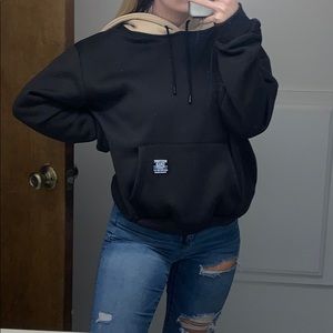 Dark Brown and Creme Yellow Hoodie